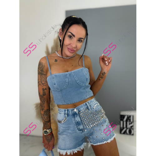 Denim top na zips DENYA